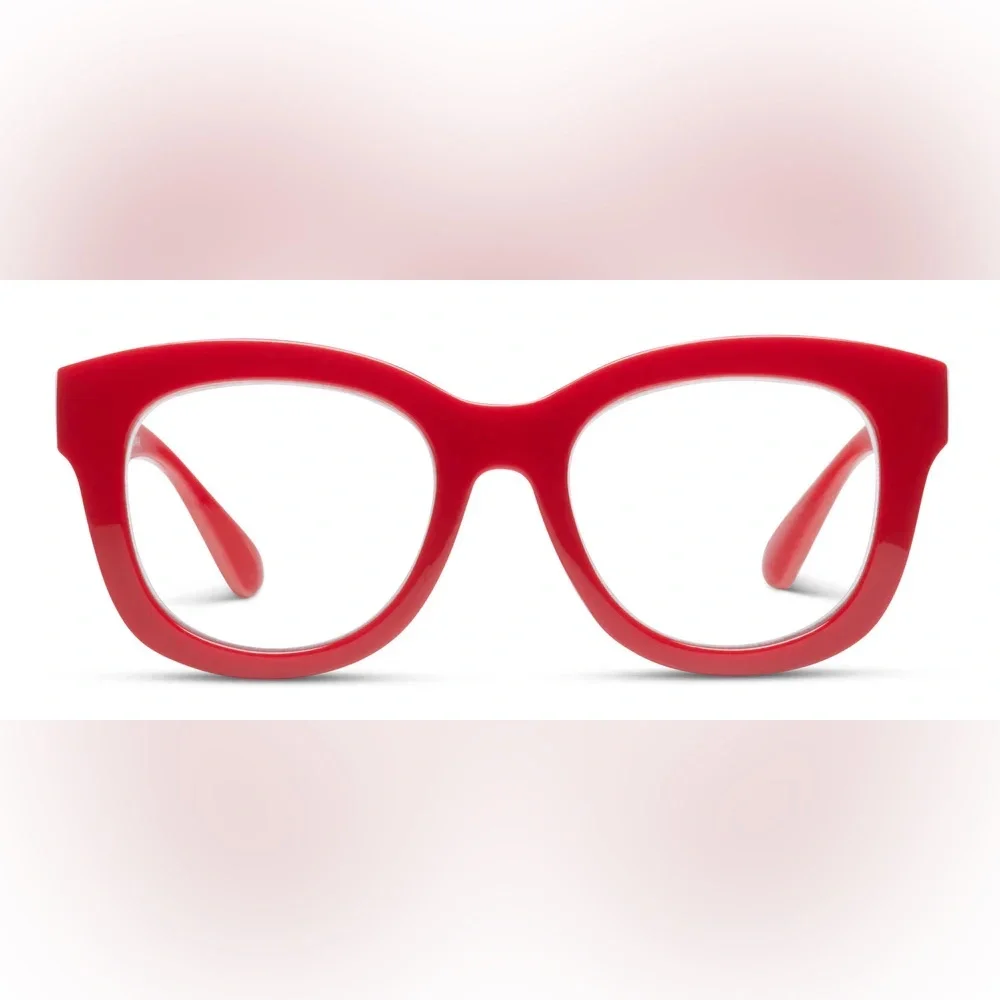 🌹Peepers Center Stage • Oversized Bold Red Cat Eye Reading Glasses +2.50 w/case